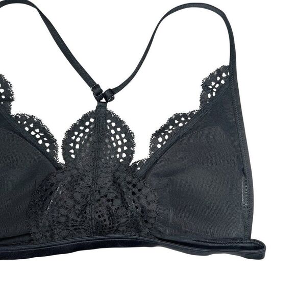 Victoria's Secrete Bra Women's Black Front-Close Bralette Crochet Lace Racerback - Picture 5 of 8